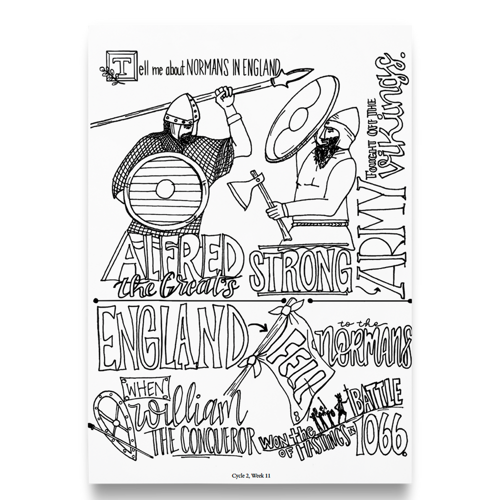 Coloring Pages- History Memory Work- Cycle 2 (PDF)
