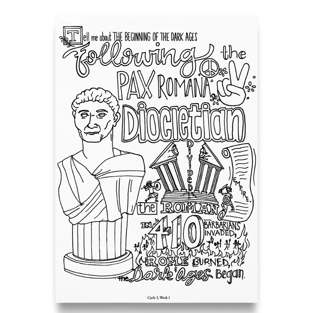 Coloring Pages- History Memory Work- Cycle 2 (PDF)