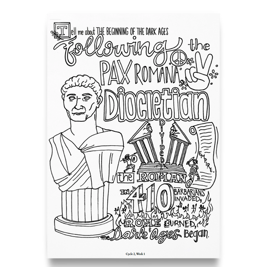 Coloring Pages- History Memory Work- Cycle 2 (PDF)