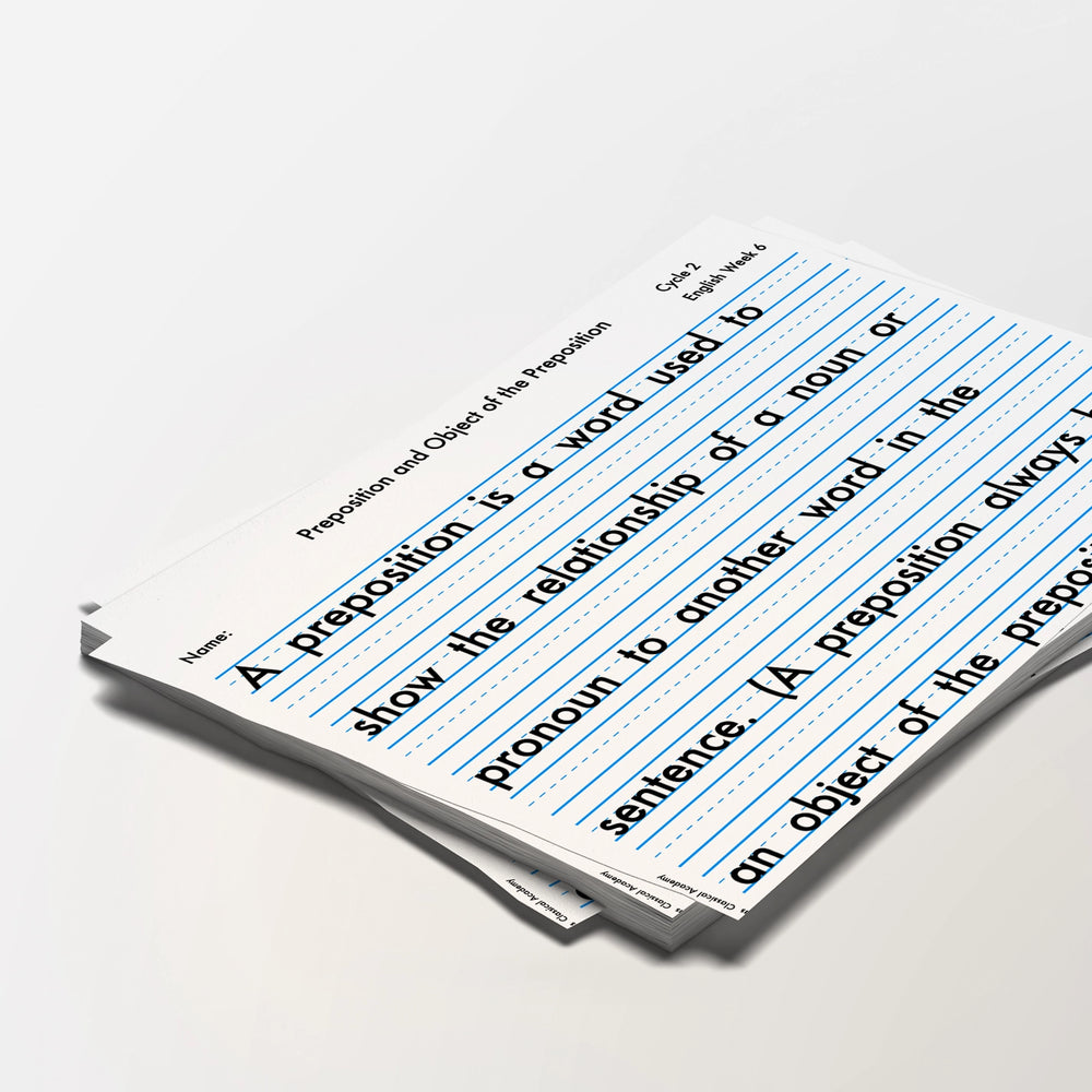 Cycle 2 Handwriting Sheets